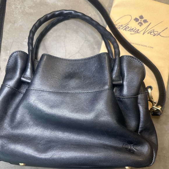 Patricia Nash Black Leather Heritage Collection Ashford Handbag/Crossbody - Picture 2 of 9